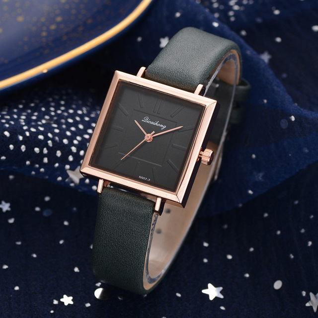Zegarek damski skórzany kwadratowy Top Marka Relojes Mujer 2021 - Wianko - 26