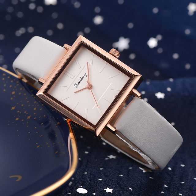 Zegarek damski skórzany kwadratowy Top Marka Relojes Mujer 2021 - Wianko - 12