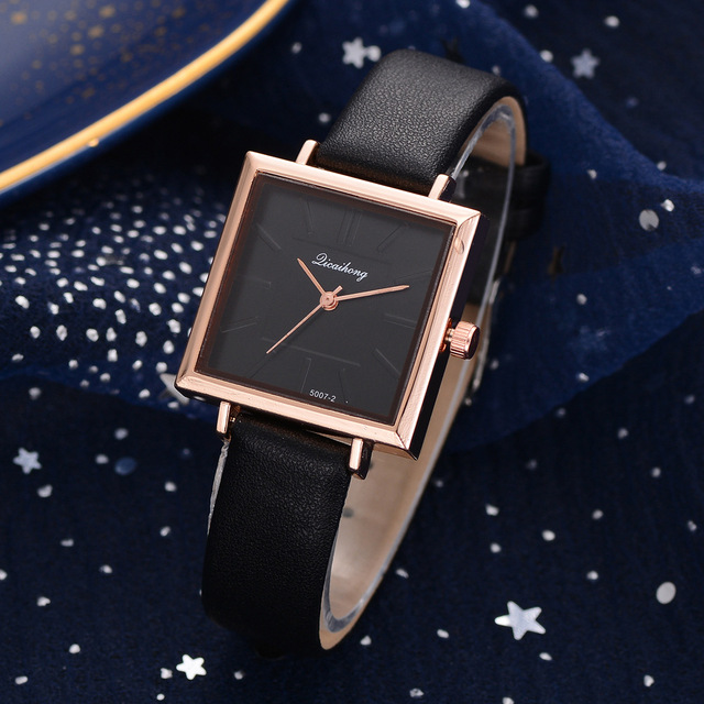 Zegarek damski skórzany kwadratowy Top Marka Relojes Mujer 2021 - Wianko - 27
