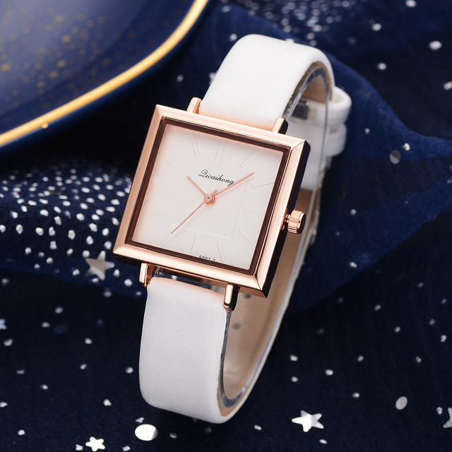 Zegarek damski skórzany kwadratowy Top Marka Relojes Mujer 2021 - Wianko - 11