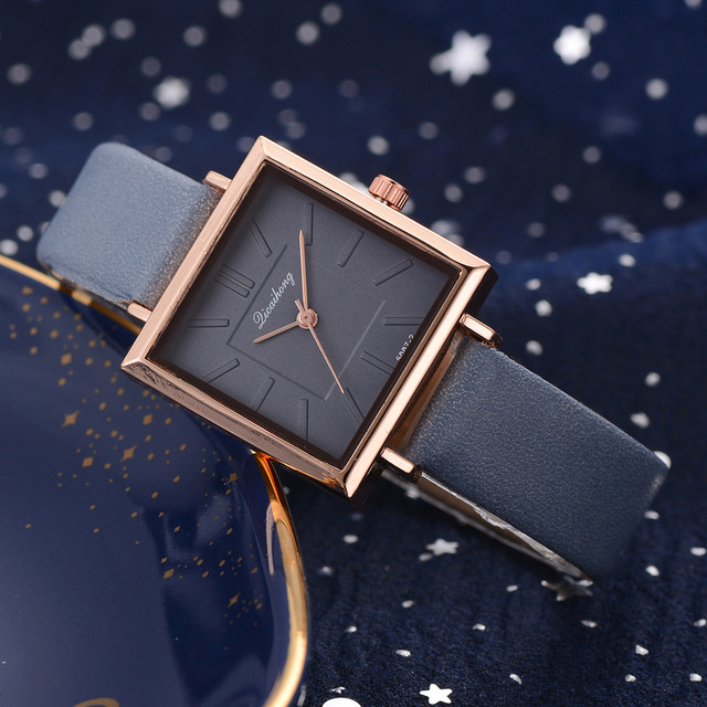 Zegarek damski skórzany kwadratowy Top Marka Relojes Mujer 2021 - Wianko - 16
