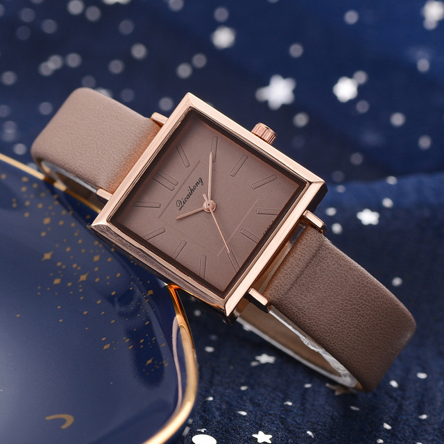 Zegarek damski skórzany kwadratowy Top Marka Relojes Mujer 2021 - Wianko - 17