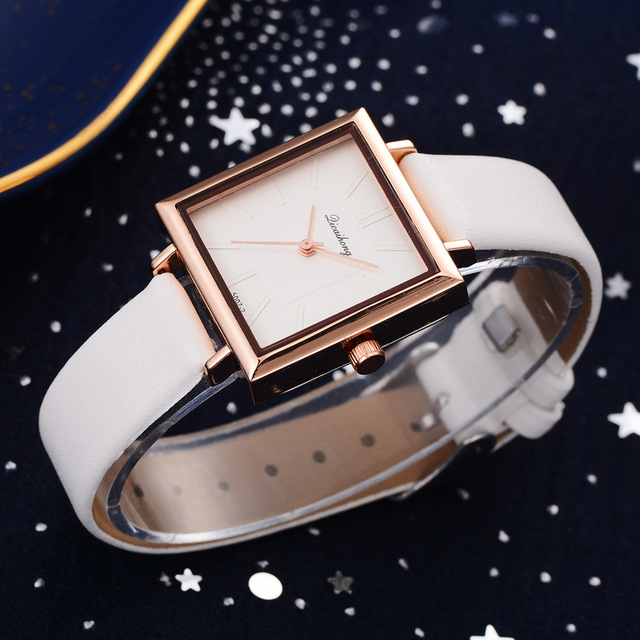 Zegarek damski skórzany kwadratowy Top Marka Relojes Mujer 2021 - Wianko - 13