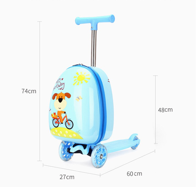 Wózek walizka skuter CARTOON FirstMeet dla dzieci, torba na bagaż 15 cal, podróżna walizka na kółkach - Wianko - 10