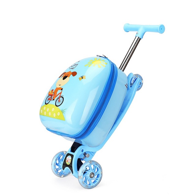 Wózek walizka skuter CARTOON FirstMeet dla dzieci, torba na bagaż 15 cal, podróżna walizka na kółkach - Wianko - 11