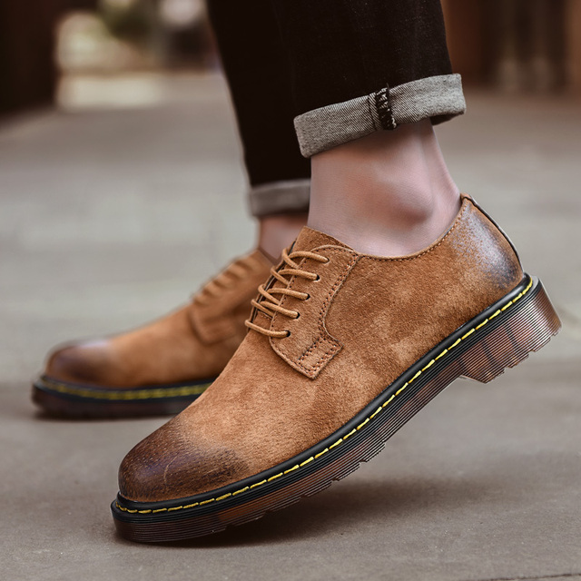 Męskie buty zamszowe w stylu vintage - brytyjskie mokasyny oxford z sznurowadłami - Wianko - 19
