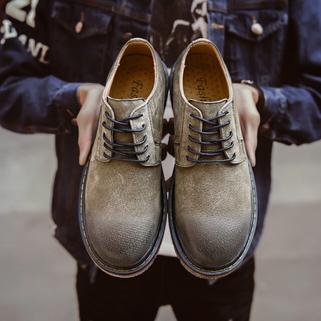 Męskie buty zamszowe w stylu vintage - brytyjskie mokasyny oxford z sznurowadłami - Wianko - 29