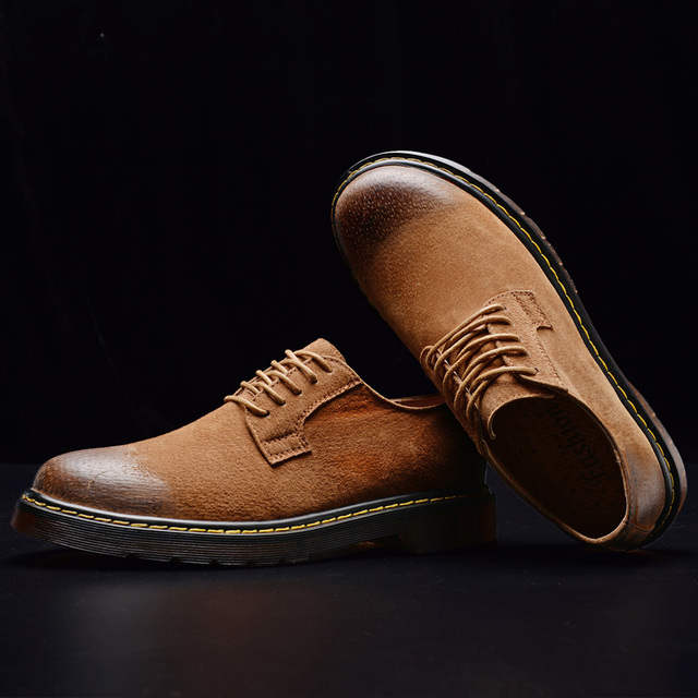Męskie buty zamszowe w stylu vintage - brytyjskie mokasyny oxford z sznurowadłami - Wianko - 32