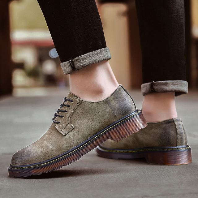 Męskie buty zamszowe w stylu vintage - brytyjskie mokasyny oxford z sznurowadłami - Wianko - 25