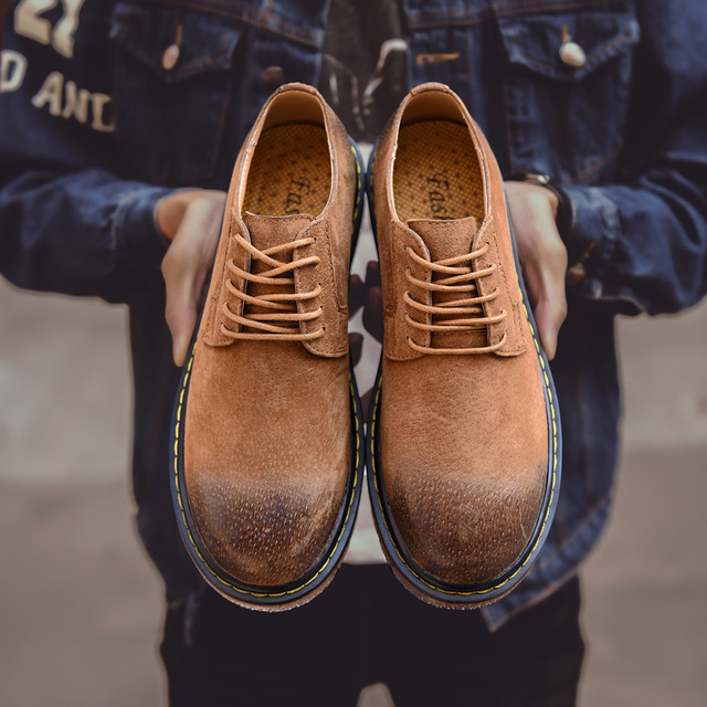 Męskie buty zamszowe w stylu vintage - brytyjskie mokasyny oxford z sznurowadłami - Wianko - 30