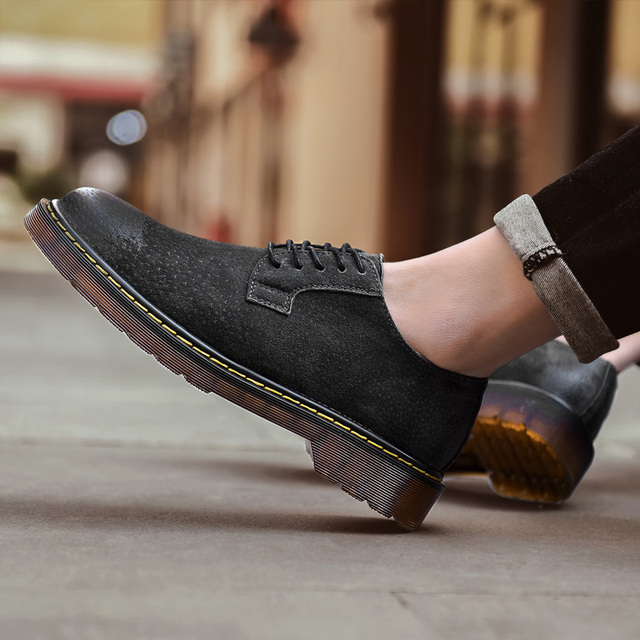 Męskie buty zamszowe w stylu vintage - brytyjskie mokasyny oxford z sznurowadłami - Wianko - 16