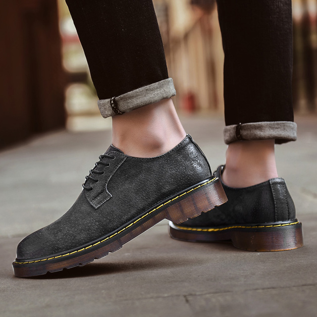 Męskie buty zamszowe w stylu vintage - brytyjskie mokasyny oxford z sznurowadłami - Wianko - 14