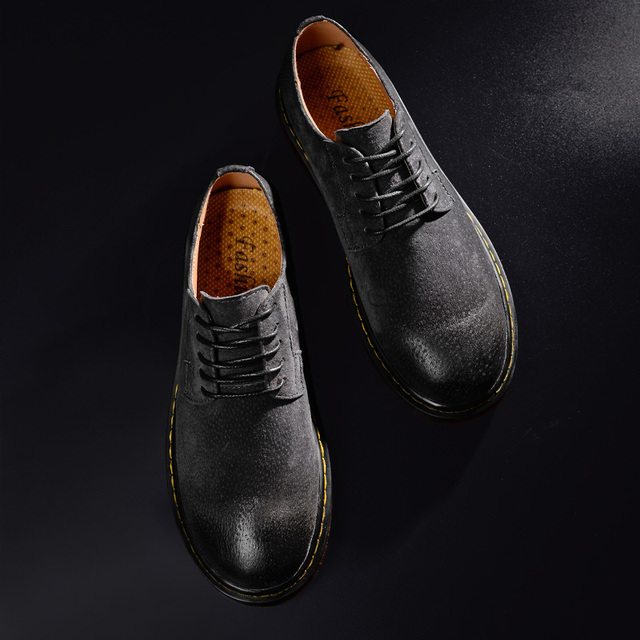 Męskie buty zamszowe w stylu vintage - brytyjskie mokasyny oxford z sznurowadłami - Wianko - 35
