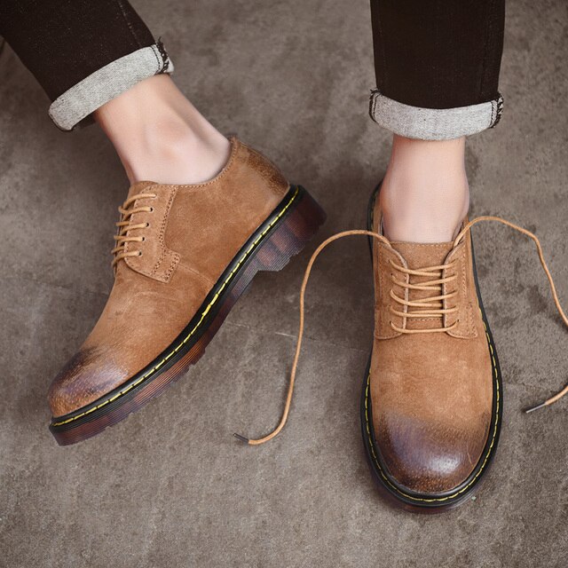 Męskie buty zamszowe w stylu vintage - brytyjskie mokasyny oxford z sznurowadłami - Wianko - 22