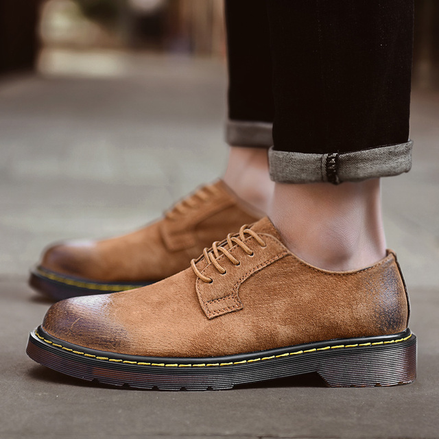 Męskie buty zamszowe w stylu vintage - brytyjskie mokasyny oxford z sznurowadłami - Wianko - 18