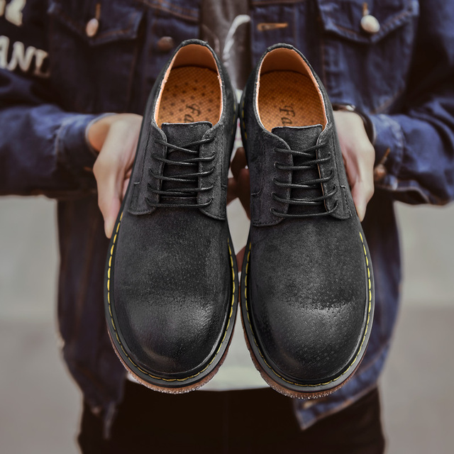 Męskie buty zamszowe w stylu vintage - brytyjskie mokasyny oxford z sznurowadłami - Wianko - 31