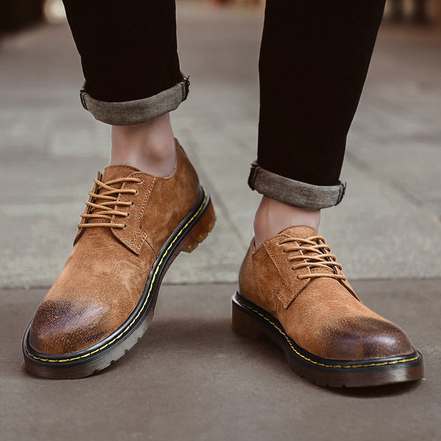Męskie buty zamszowe w stylu vintage - brytyjskie mokasyny oxford z sznurowadłami - Wianko - 20