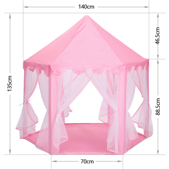 Składany namiot piłki basen Cubby Play House dla dzieci, różowy zamek księżniczki - Wianko - 2