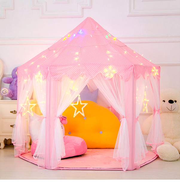 Składany namiot piłki basen Cubby Play House dla dzieci, różowy zamek księżniczki - Wianko - 5