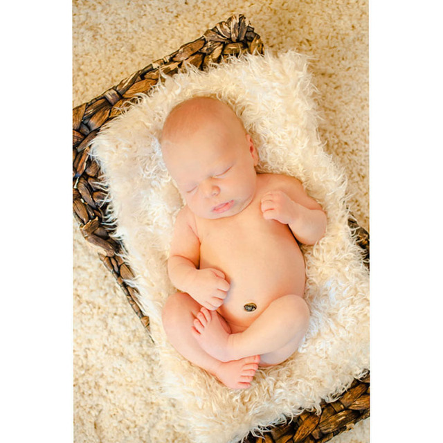 Kocyk z futra fotograficznego dla noworodków, o wymiarach 50x50 cm - rekwizyt do zdjęć niemowlęcych, idealny do owinięcia maluszka, wykonany z elastycznego włókna przędzy - Wianko - 16
