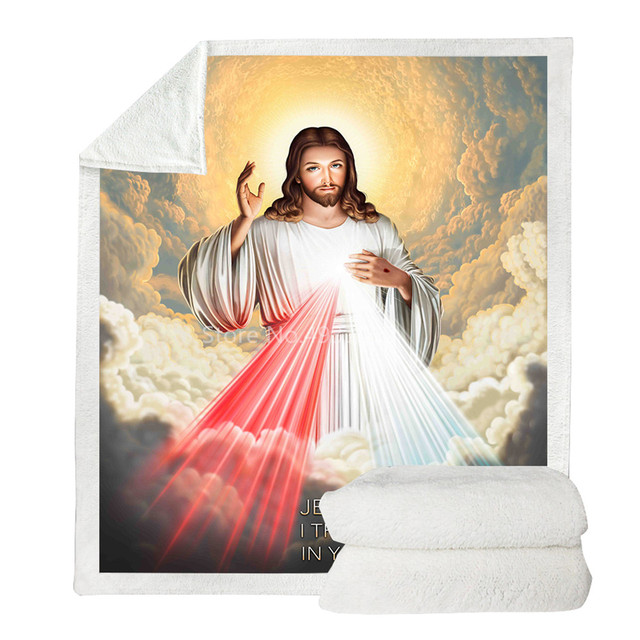 Przytulny koc Jezus 3DPrint o wymiarach 150x200 cm ze wzorem trzech ksiąg na miękkim koralowym materiale - idealny prezent na Nowy Rok i podróże - Wianko - 12