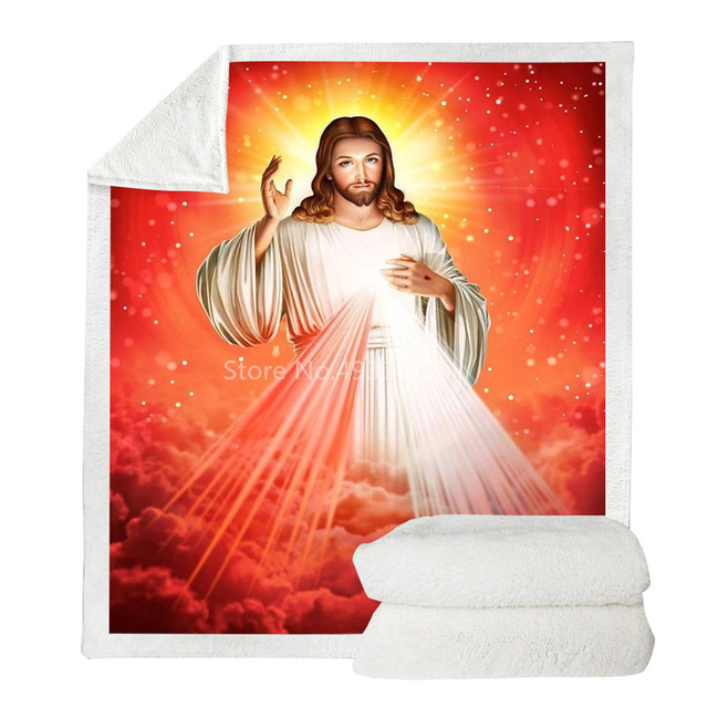 Przytulny koc Jezus 3DPrint o wymiarach 150x200 cm ze wzorem trzech ksiąg na miękkim koralowym materiale - idealny prezent na Nowy Rok i podróże - Wianko - 11