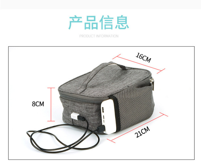 USB przenośne jedzenie ogrzewanie torba do noszenia podgrzewany elektrycznie pojemnik na Lunch Bento Car Office śniadaniówka cieplej wodoodporny podgrzewacz do pojemników - Wianko - 2