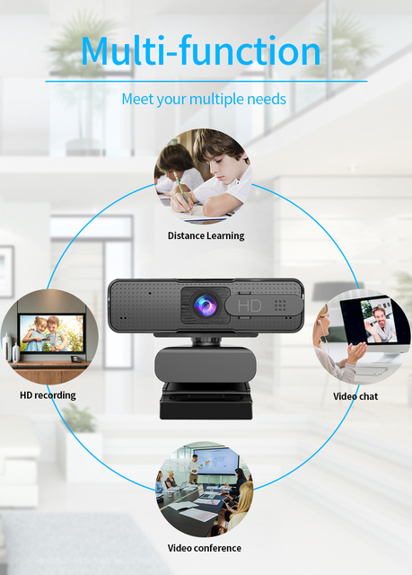 Kamera internetowa HD 1080P Ashu H701 z autofokusem, mikrofonem USB i zasłoną - Wianko - 3
