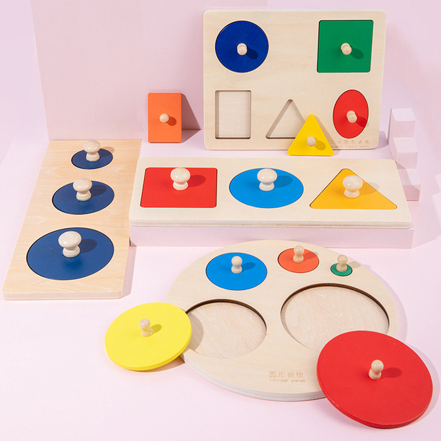 Drewniane 3D Puzzle - Kształty dla dziecka - Wspieranie rozwoju intelektualnego - Montessori - Edukacyjne - Wianko - 9