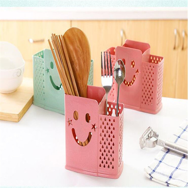 Stojak na sztućce Home Knife & Spoon z plastikowymi pałeczkami kuchennymi - schowek naścienne półki na rury - Wianko - 2