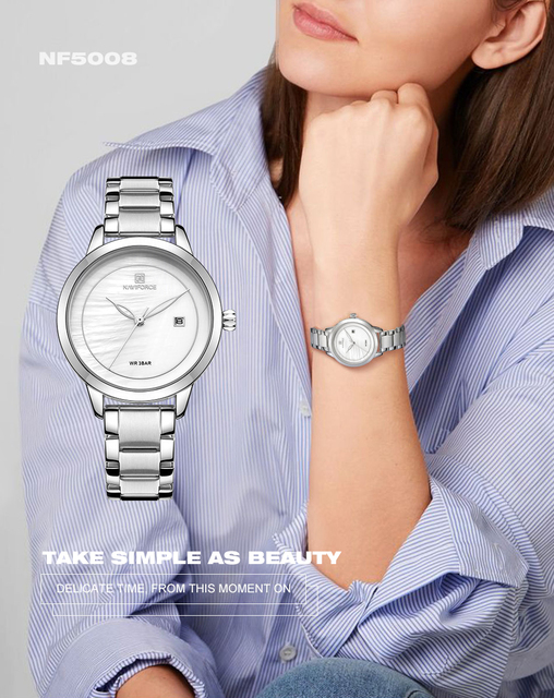 NAVIFORCE Lady Top marka - zegarek damski wodoodporny, kwarcowy zegarek z prostym designem - Wianko - 1