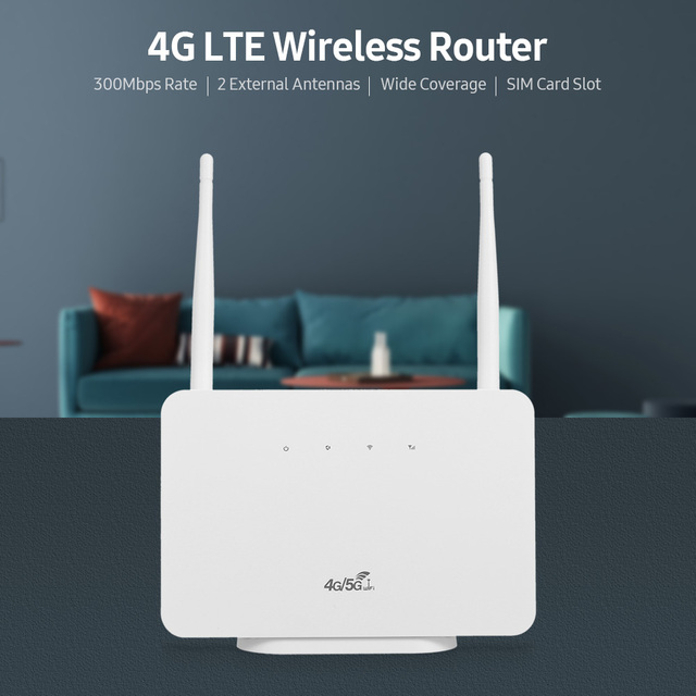 Router bezprzewodowy 4G LTE CPE z 2 antenami zewnętrznymi i gniazdem karty SIM - 300Mbps, wtyczka UK - Wianko - 1
