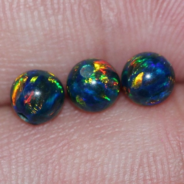 Koraliki z polimeru impregnowane opal syntetyczny, 6/8/10mm, czarne/białe, kształt: okrągły, luźne, hurt, FPPJ - Wianko - 7