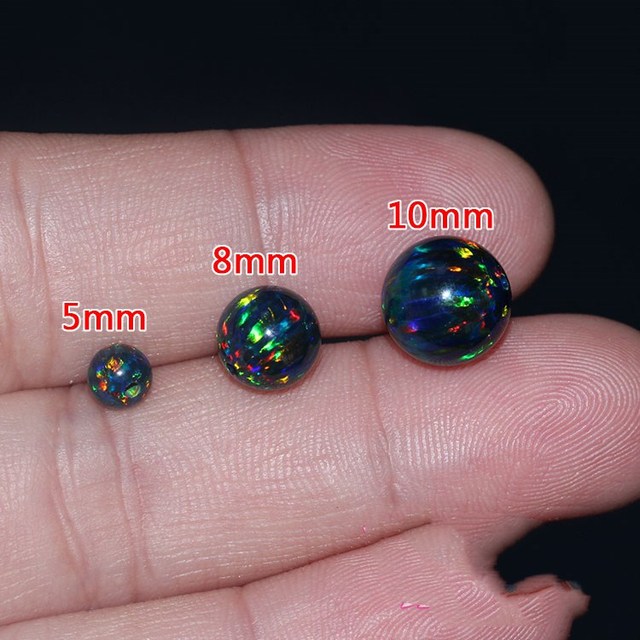 Koraliki z polimeru impregnowane opal syntetyczny, 6/8/10mm, czarne/białe, kształt: okrągły, luźne, hurt, FPPJ - Wianko - 5