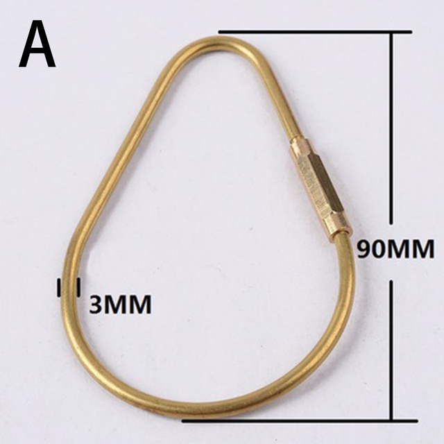 Breloczek na klucze z mosiężną blokadą D i karabinkiem - Wianko - 1