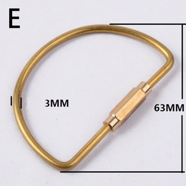 Breloczek na klucze z mosiężną blokadą D i karabinkiem - Wianko - 5