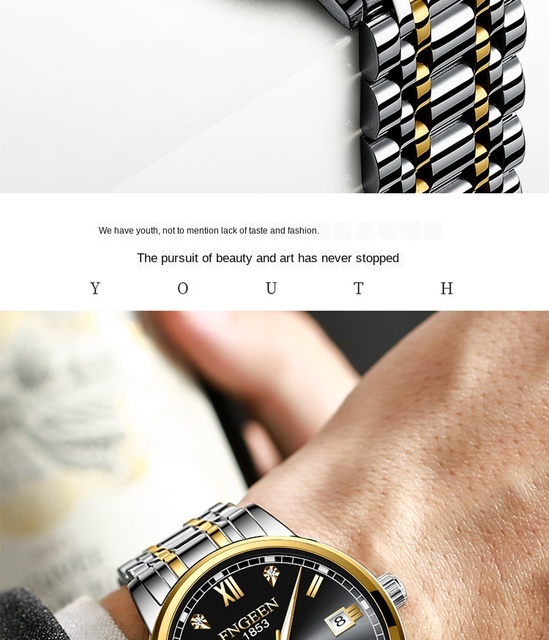 Topowy markowy zegarek męski - automatyczny, świecący, wodoodporny, mechaniczny, stalowy - Relogio Masculino - Wianko - 2