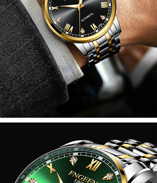 Topowy markowy zegarek męski - automatyczny, świecący, wodoodporny, mechaniczny, stalowy - Relogio Masculino - Wianko - 3