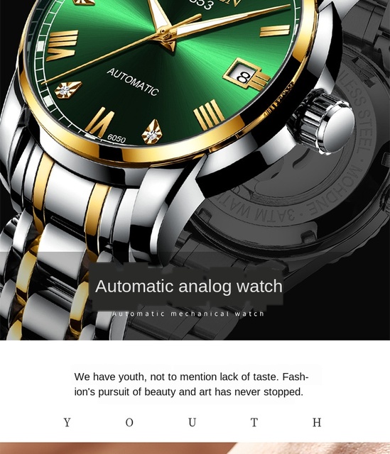Topowy markowy zegarek męski - automatyczny, świecący, wodoodporny, mechaniczny, stalowy - Relogio Masculino - Wianko - 4