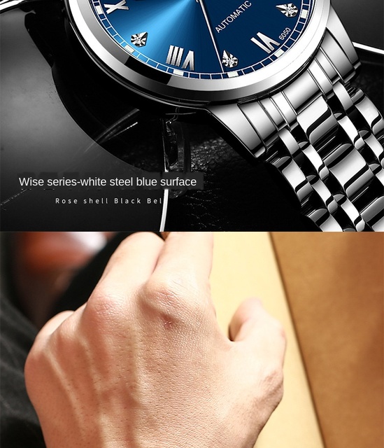 Topowy markowy zegarek męski - automatyczny, świecący, wodoodporny, mechaniczny, stalowy - Relogio Masculino - Wianko - 9