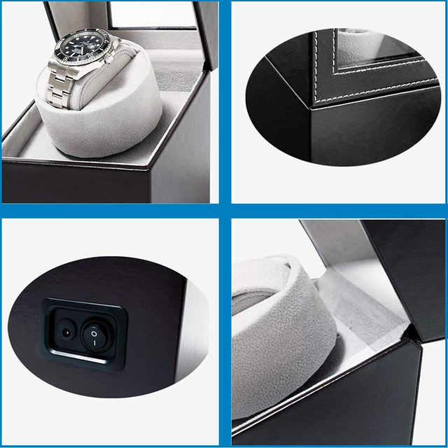 Elektryczne pudełko do zegarków z wysokiej jakości silnikiem - uchwyt automatyczny do nawijania mechanicznych zegarków - Wianko - 3
