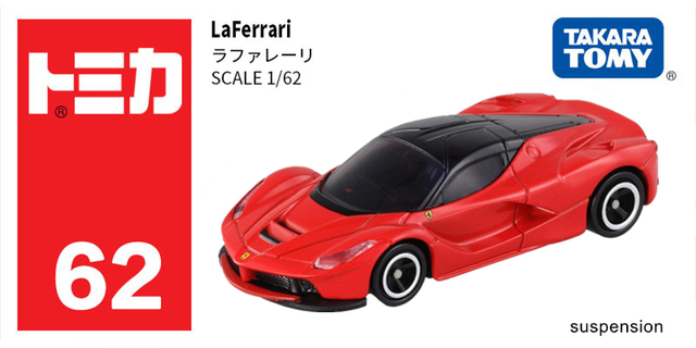 Samochód Ferrari Laferrari model 1/62, odlewany z metalu, dla dzieci - zabawka z silnikiem od firmy Takara Tomy Tomica - Wianko - 1