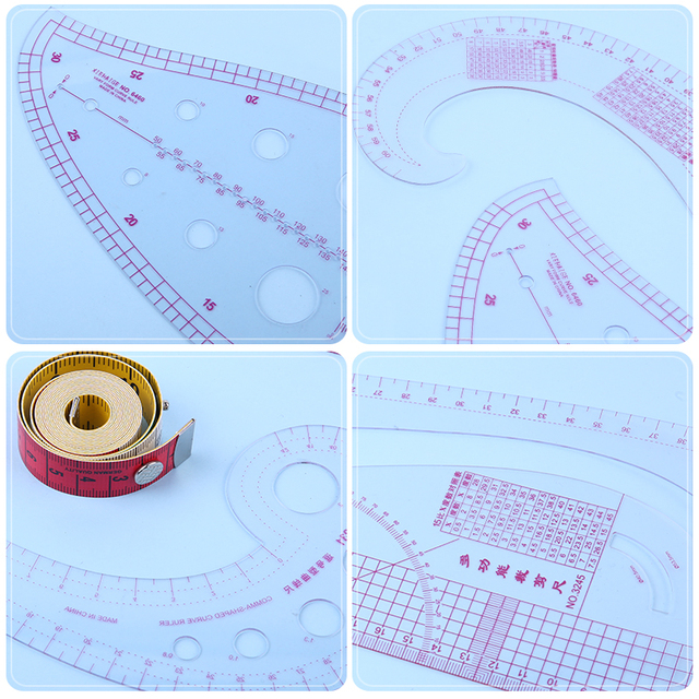 Narzędzia pomiarowe LMDZ - francuska krzywa linijka do patchworku i krojenia odzieży - wzór metric yardstick - Wianko - 8