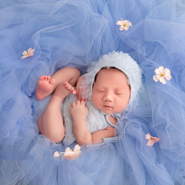Koronkowa sukienka motylkowa dla noworodka – idealna do sesji zdjęciowej - Wianko - 7