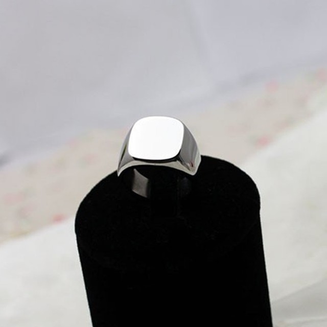 Pierścień ze stali nierdzewnej w kształcie męskiego srebrnego wielokąta o rozmiarach 7, 8, 9 - Wianko - 16