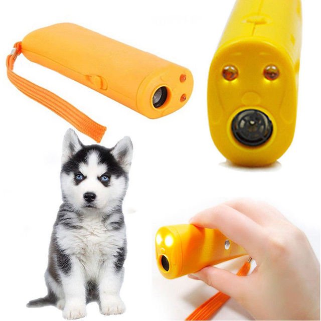 Odstraszacz psów LED z wzmocnieniem anty-szczekającym, ultradźwiękowy - bez baterii - Wianko - 1