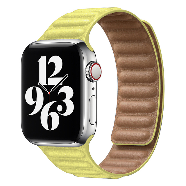 Skórzany link do Apple Watch pasek 1:1 pętla magnetyczna seires 7 5 4 6 - Wianko - 3