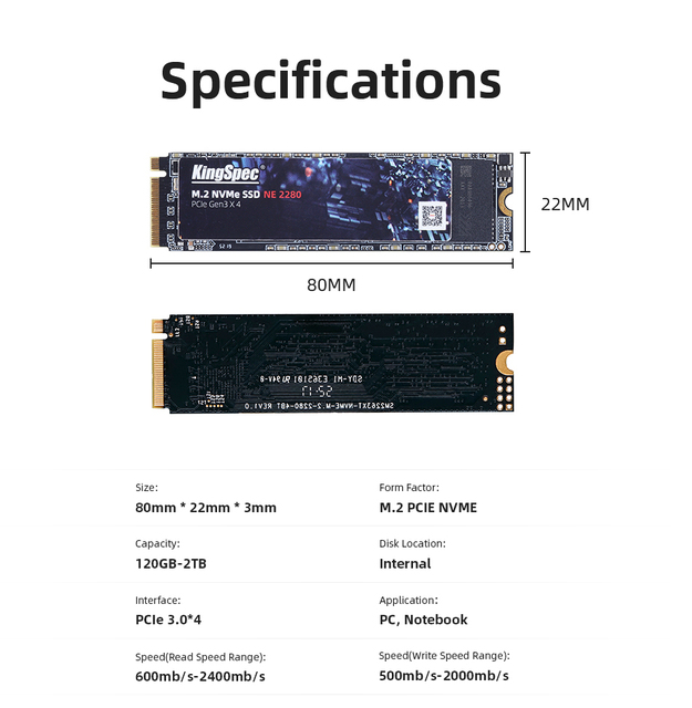 KingSpec M.2 SSD NVME PCIe 128GB - 1TB Ssd m2 Dysk Twardy HDD dla Komputerów Stacjonarnych i Laptopów - Wianko - 7
