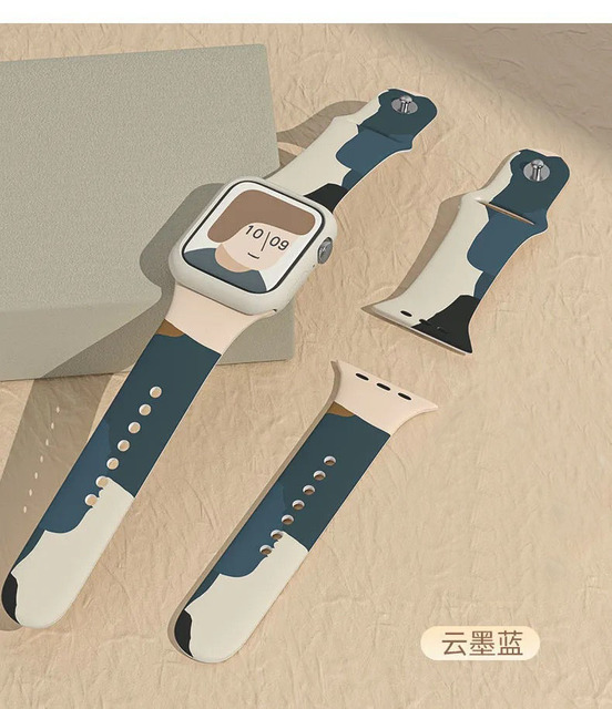 Silikonowy pasek na Apple Watch 44mm/40mm/38mm/42mm - paski wymienne, model koreański - Wianko - 5