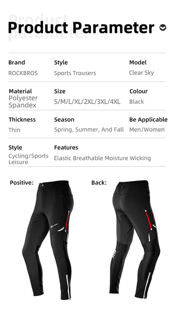 Spodnie rowerowe ROCKBROS dla mężczyzn i kobiet - oddychające, elastyczne, odblaskowe - wiosna/lato - MTB Mountain - Wianko - 13
